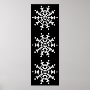 Happy Christmas - Ice Crystal - Snow Flake Poster