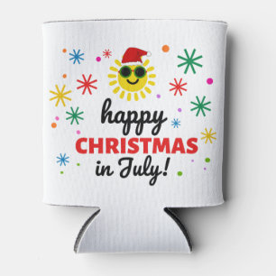 Happy Christmas in July Can Cooler