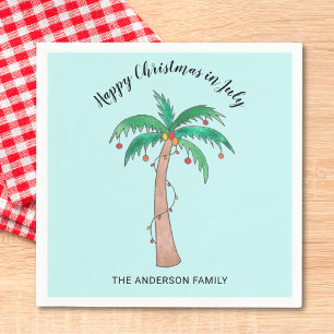 Happy Christmas In July Custom Napkin