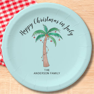 Happy Christmas In July Custom Paper Plate
