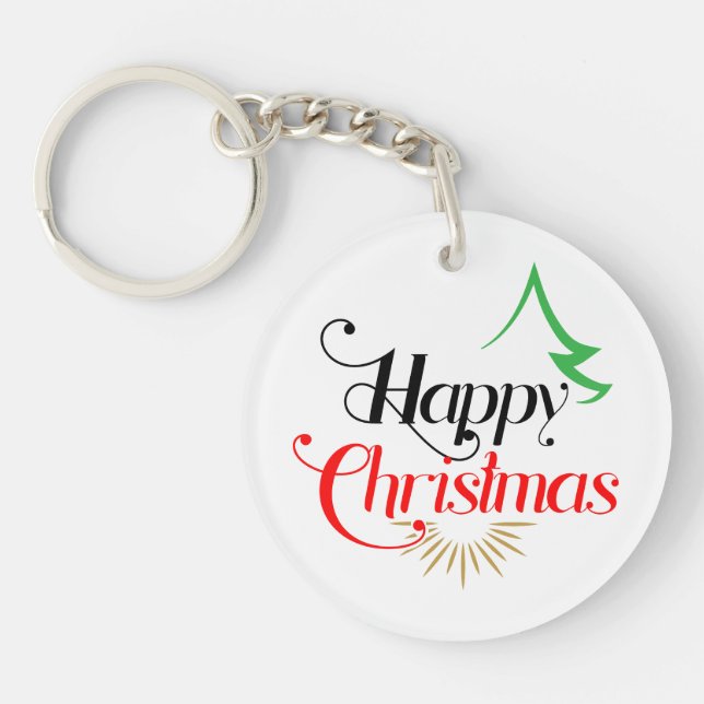 happy christmas keychain (Front)