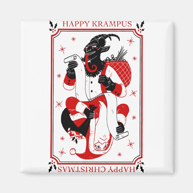 happy christmas krampus magnet (Front)