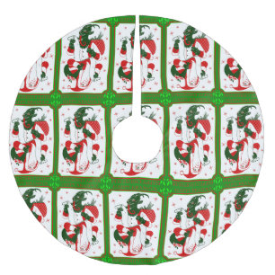 happy christmas krampus santa brushed polyester tree skirt