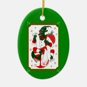 happy christmas krampus santa ceramic tree decoration