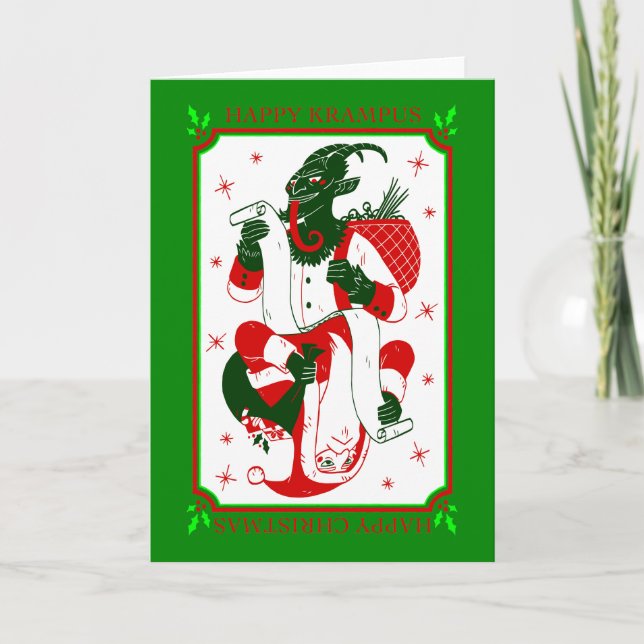 happy christmas krampus santa invitation (Front)