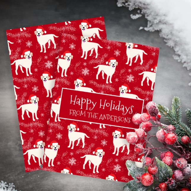 Happy Christmas Labradors in the Snow Holiday Card (Creator Uploaded)