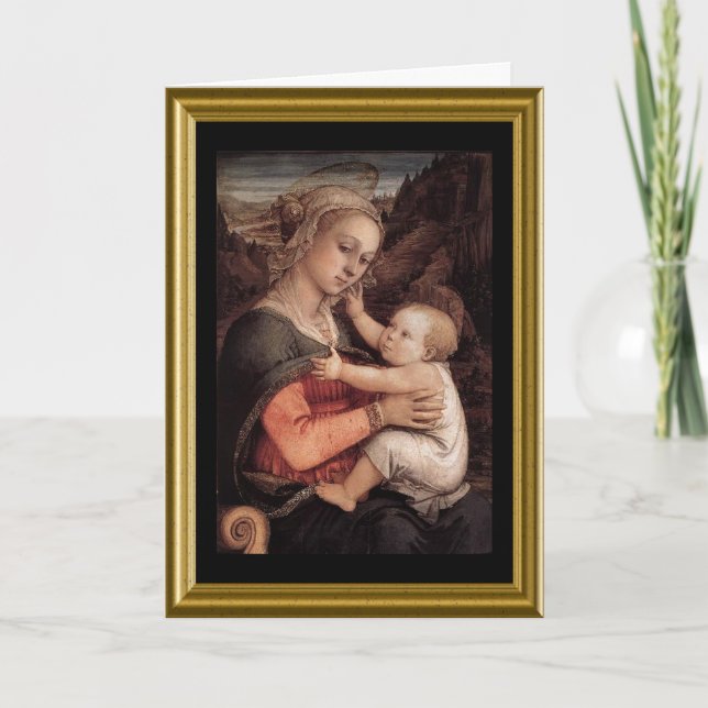 Happy Christmas - Madonna & Child Holiday Card (Front)