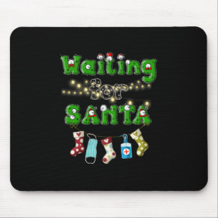 Happy Christmas Merry Christmas Waiting Santa Mouse Mat
