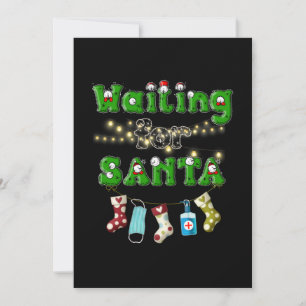 Happy Christmas   Merry Christmas Waiting Santa Thank You Card