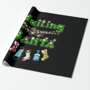 Happy Christmas Merry Christmas Waiting Santa Wrapping Paper