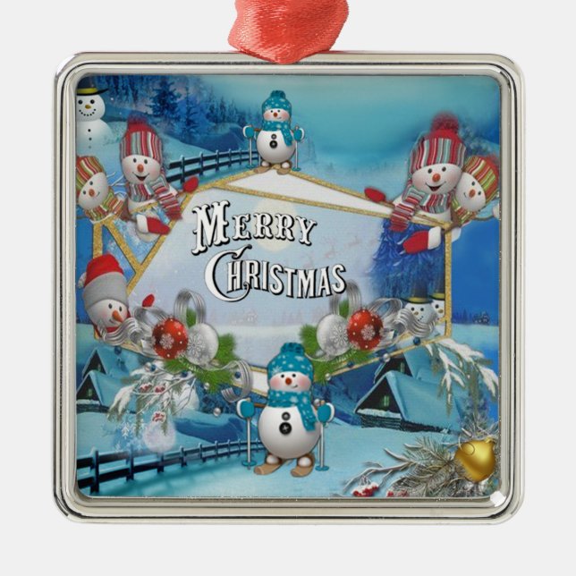 Happy Christmas Metal Tree Decoration (Front)