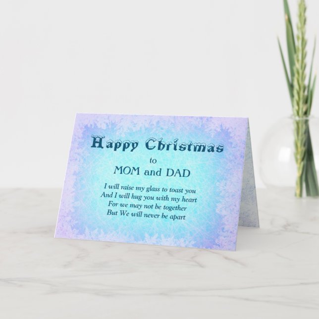 Happy Christmas Mom & Dad Distance Greeting Card (Front)