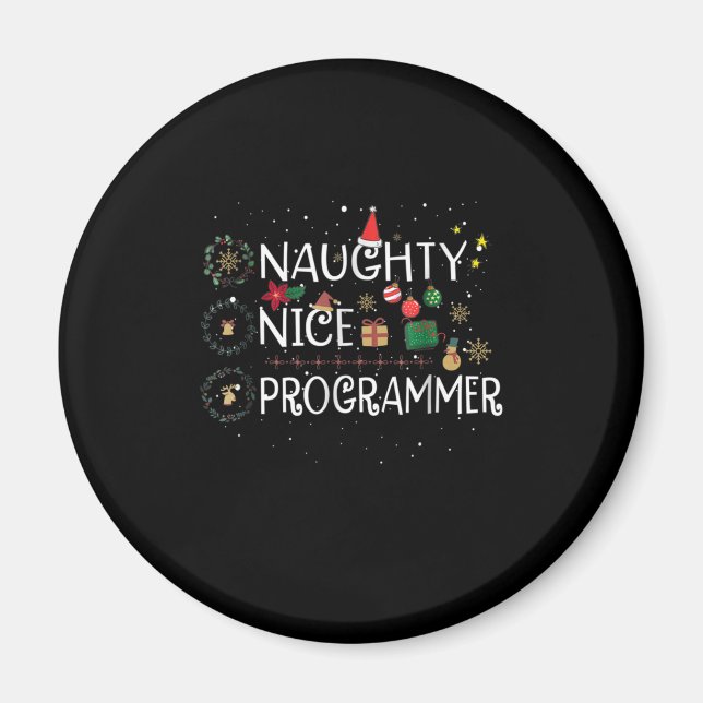 Happy Christmas | Naughty Nice Programmer Magnet (Front)