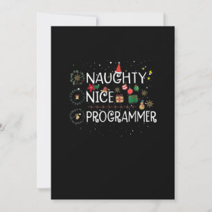 Happy Christmas   Naughty Nice Programmer Thank You Card