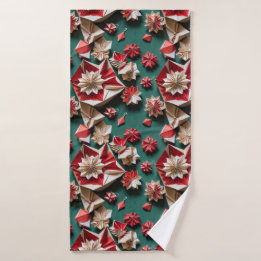 Happy Christmas origami handicrafts11 - Bath Towel