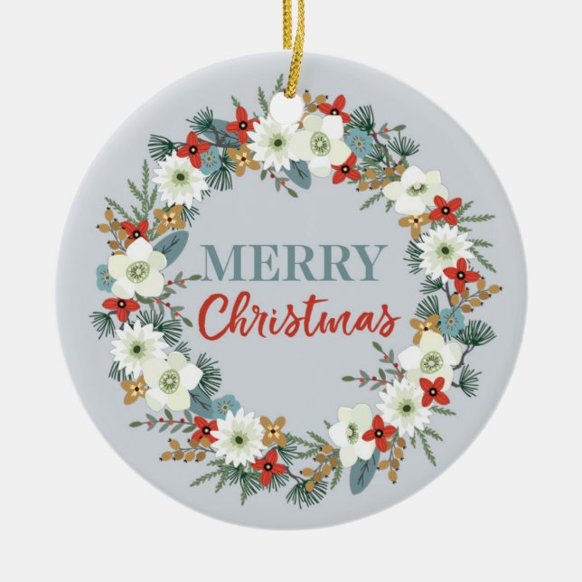 Happy Christmas Ornament with personalised photo (Front)