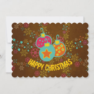 Happy Christmas Ornaments Holidays Card