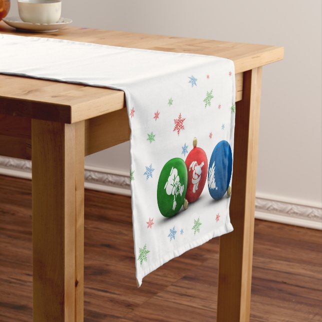 Happy Christmas Ornaments Short Table Runner (In Situ)