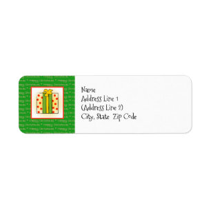Happy Christmas Package Return Address Label