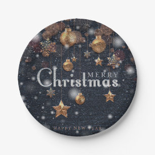 Happy Christmas Party Time Design Paper Plate