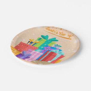 Happy Christmas Party Time Design Paper Plate