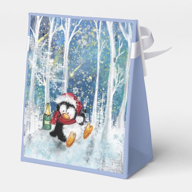 Happy Christmas Penguin Funny Gift Box (Back Side)