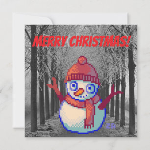 Happy Christmas, pixel art, Card