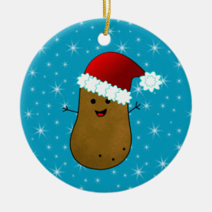 Happy Christmas Potato Ceramic Tree Decoration