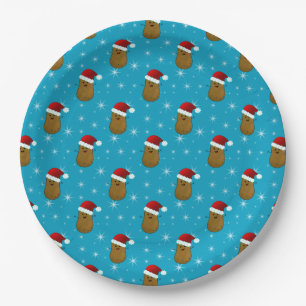 Happy Christmas Potato Paper Plate