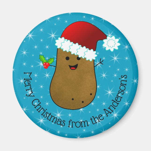 Happy Christmas Potato Personalised  Magnet (Front)