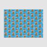 Happy Christmas Potato  Tissue Paper<br><div class="desc">Adorable funny cute happy brown cartoon potato wearing a red and white Santa hat. The potato is in a cartoon art style and coloured brown, he has stick arms and fingers and a big happy smile with dots for eyes. The Santa hat on his head is red with a white...</div>