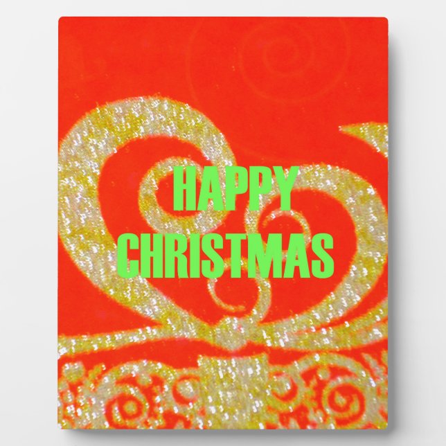 Happy Christmas Red and Gold Collection. Plaque (Front)