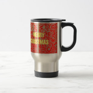 Happy Christmas Red and Gold Collection Travel Mug