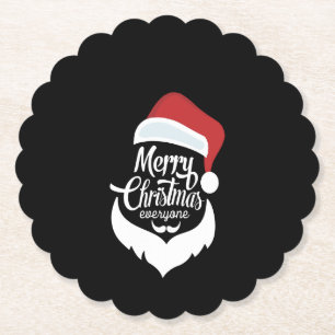 Happy Christmas Santa Claus Say Merry Christmas Paper Coaster
