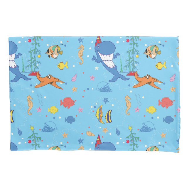 Happy Christmas Shark Pillowcase (Front)