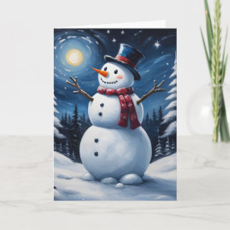 Happy christmas snowman card