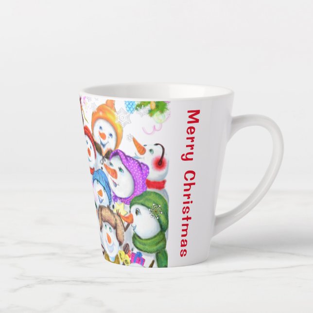 Happy Christmas Snowman Latte Mug (Right)