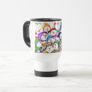 Happy Christmas Snowman Party Travel Mug