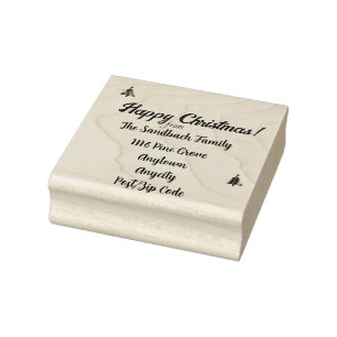 Happy Christmas Stamp. Customizable Rubber Stamp