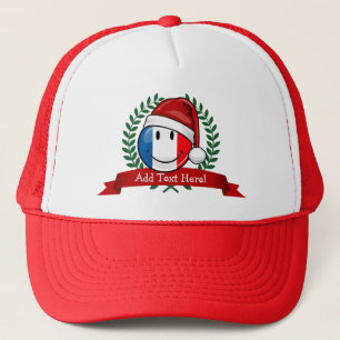 Happy Christmas Style France Flag Trucker Hat