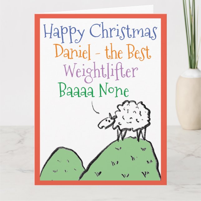 Happy Christmas to a Weightlifter Christmas Card (Front)