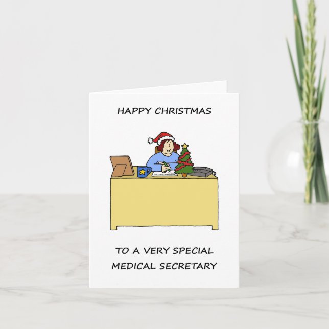 Happy Christmas to Medical Secretary Holiday Card (Front)