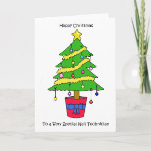 Happy Christmas to Nail Technician Holiday Card