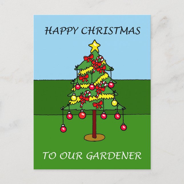 Happy Christmas to Our Gardener Holiday Postcard (Front)