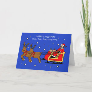 Happy Christmas to Twin Granddaughters Card