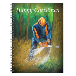 Happy Christmas Tree Surgeon Arborist Gift Notebook