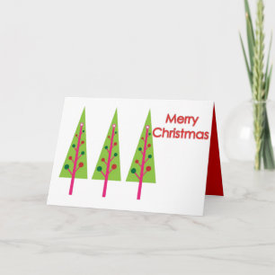 Happy Christmas Trees Holiday Card