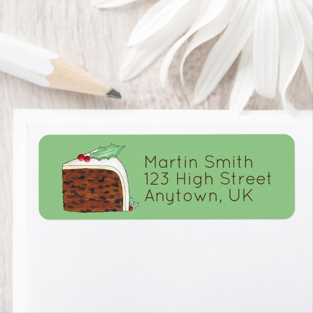 Happy Christmas UK British Cake Slice Festive (Insitu)