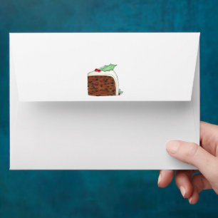 Happy Christmas UK British Cake Slice Festive Envelope