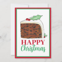 Happy Christmas UK British Cake Slice Homemade